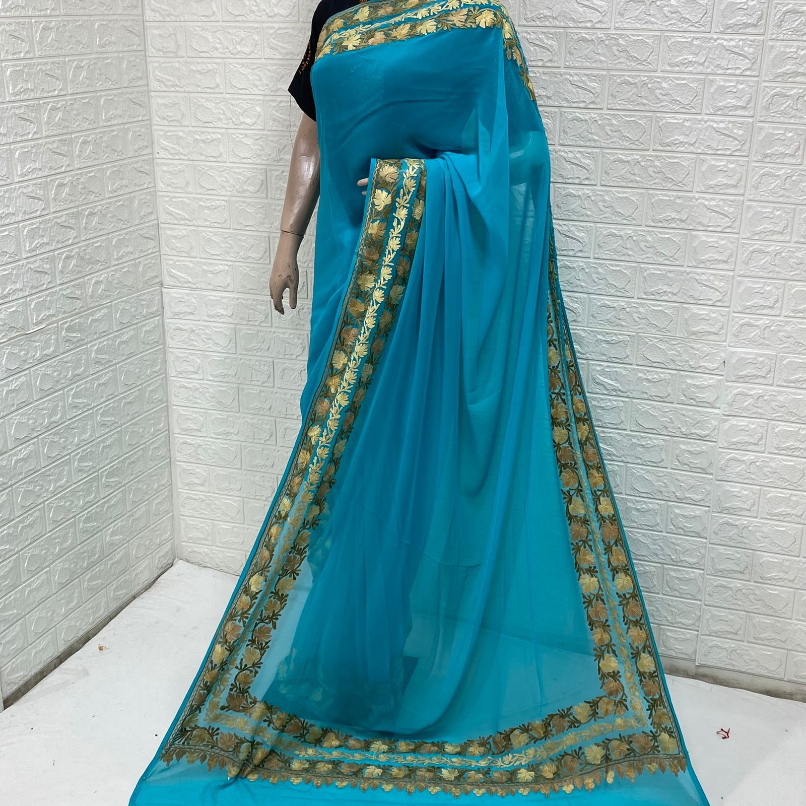 Kashmiri Georgette Saree Ari work
