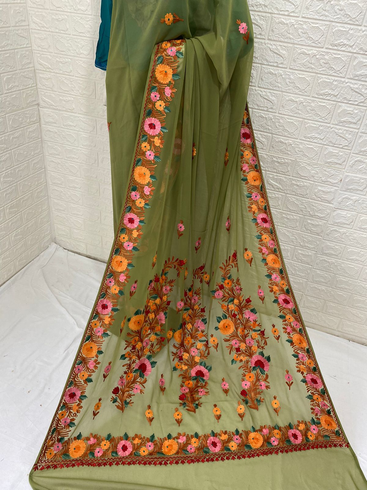 Kashmiri Georgette Saree Ari work