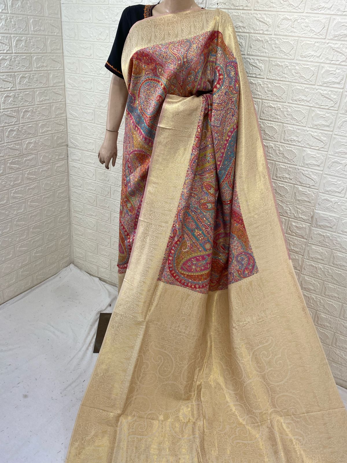 Kani Work Saree with Banaras border