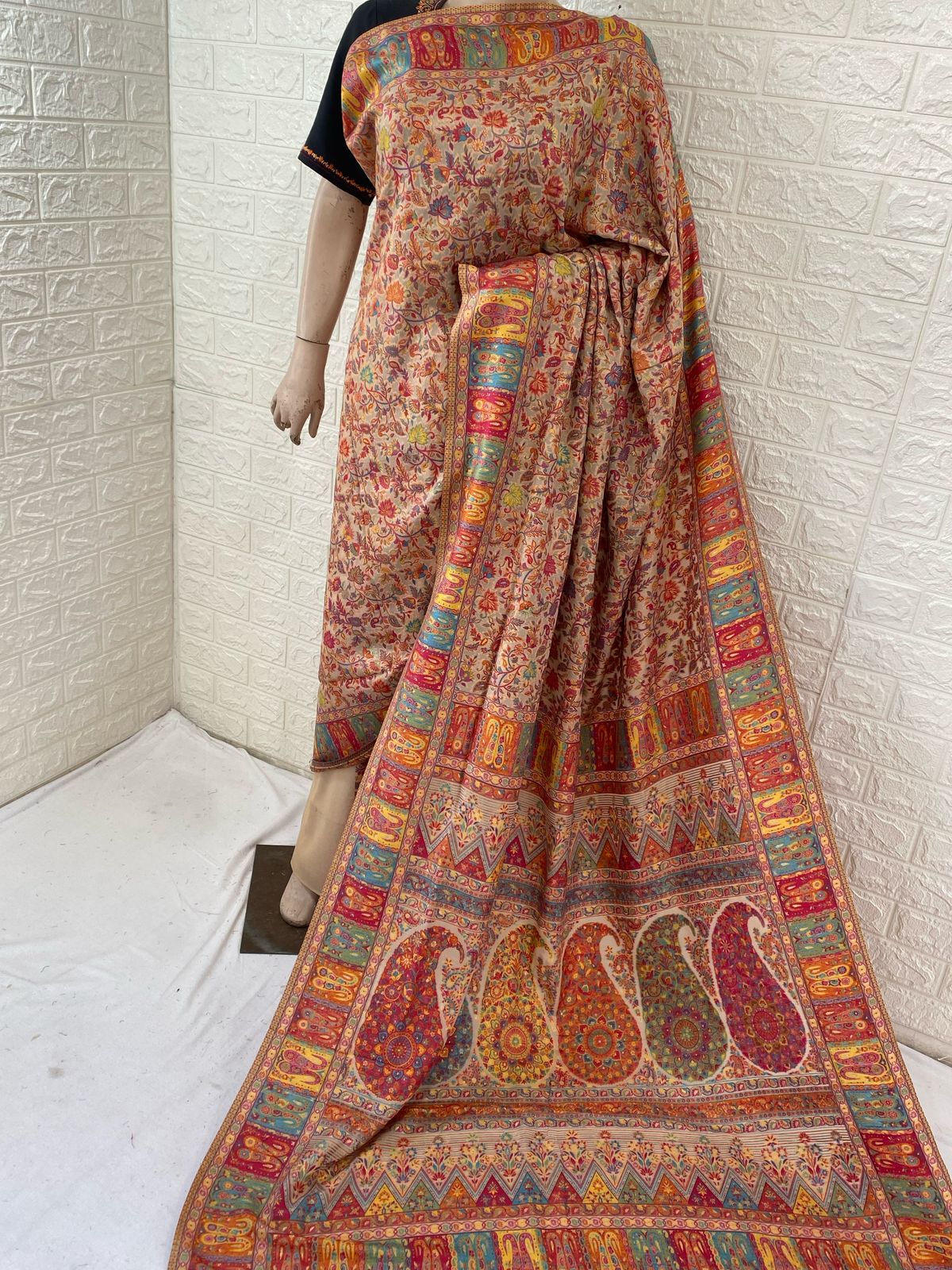Kani work Silk Saree