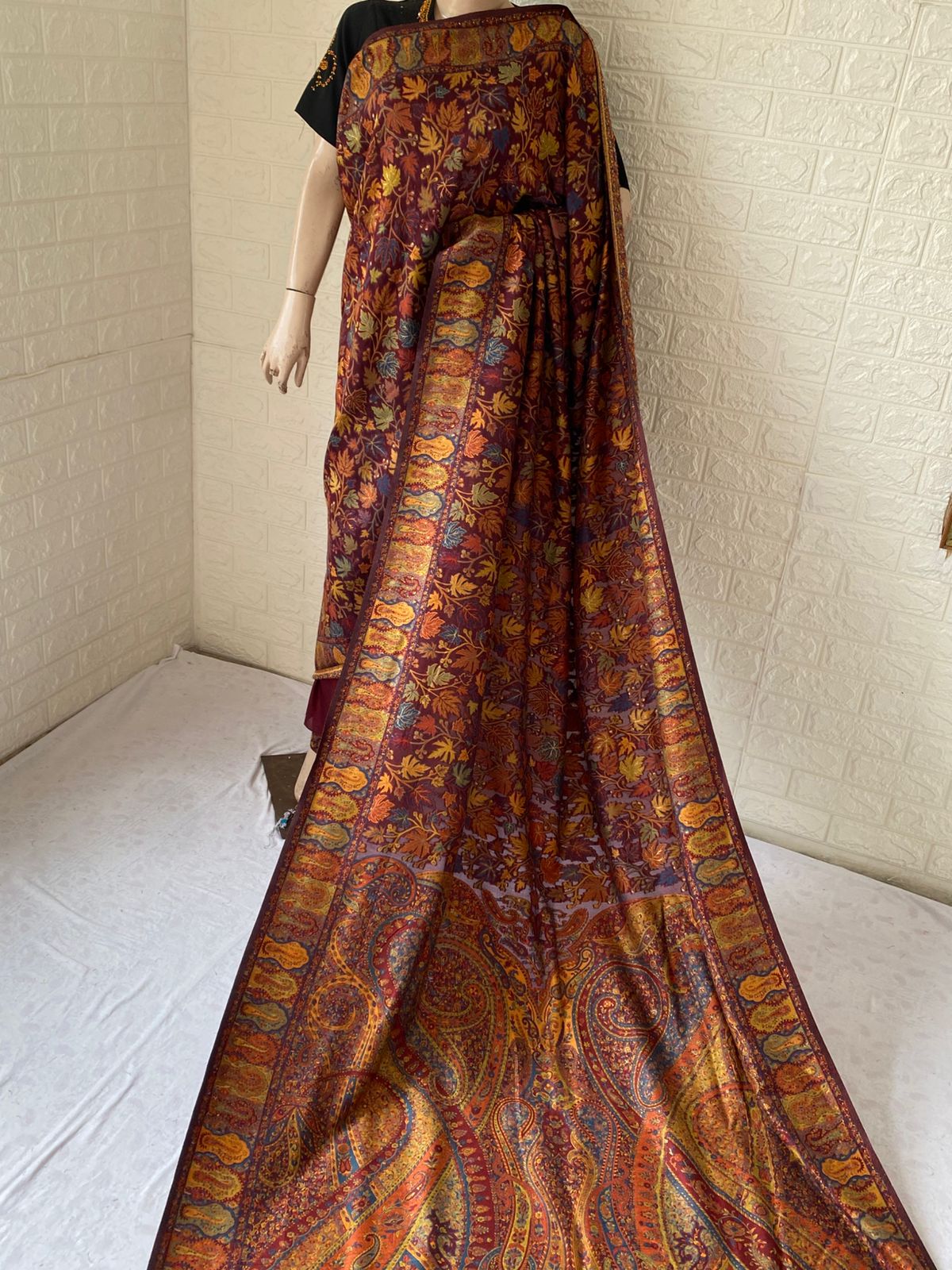 Kani Work Silk Saree