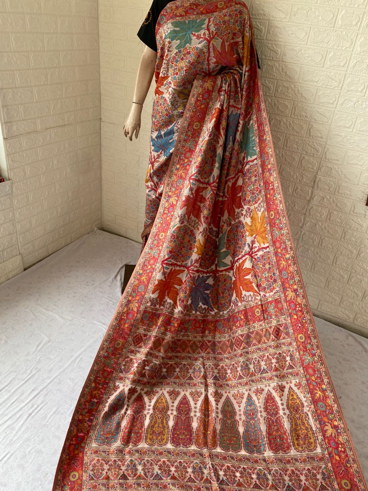 Kani Work Silk Saree