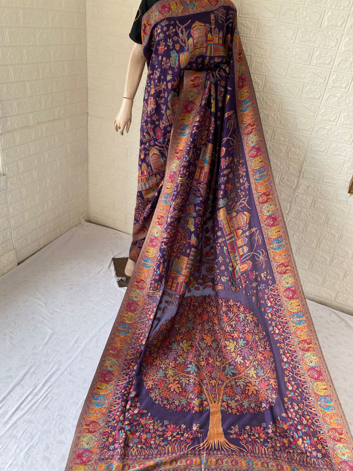Kani Work Silk Saree