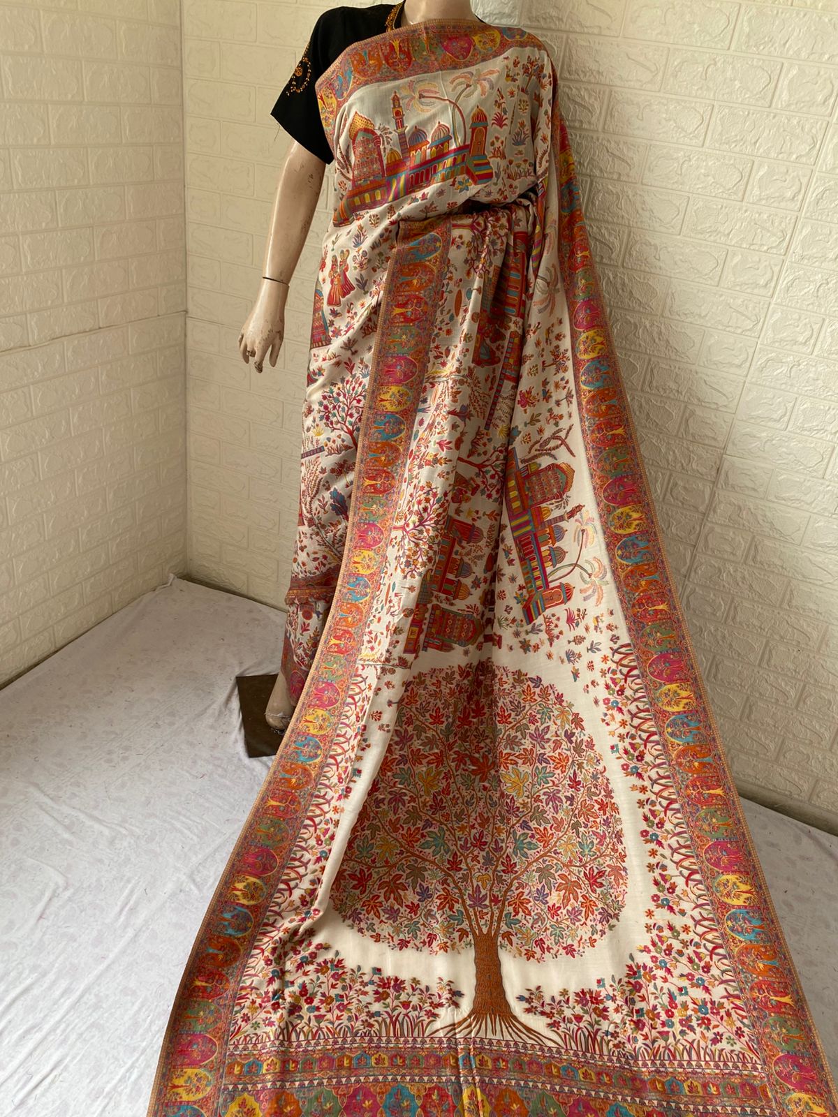 Kani Work Silk Saree
